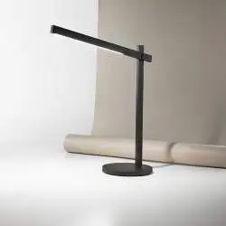 Lampada Da Scrivania Contemporanea Ruler Metallo Nero Acrilico Led 7W 3000K