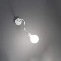 Applique Industrial-Minimal-Nordico Bulbo Metallo Bianco 1 Luce E27