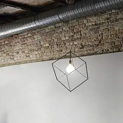 Sospensione Contemporanea Cube Metallo Nero 1 Luce E27