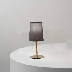 Lampada Da Scrivania Contemporanea Mash Metallo Grigio Tessuto 1 Luce E14