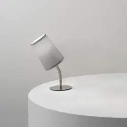 Lampada Da Scrivania Contemporanea Mash Metallo Marrone Tessuto 1 Luce E14