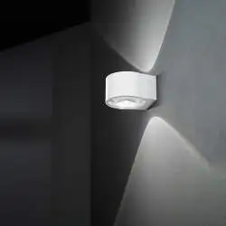 Applique Da Esterno Moderna Vision Metallo Bianco Vetro Led 6W 3000K