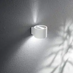 Applique Esterno Moderna Biemissione Monocle Alluminio Bianco 1 Luce G9