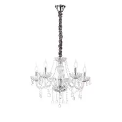 Lampadario Classico Venezia Vetro Trasparente 5 Luci E14