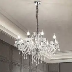 Lampadario Classico Venezia Vetro Trasparente 8 Luci E14