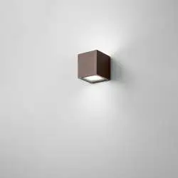 Applique Da Esterno Moderna Totem Metallo Ruggine Vetro 2 Luci Gx53