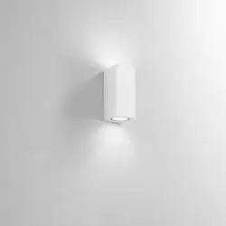 Applique Da Esterno Moderna Monolite Alluminio Bianco 2 Luci Gx53