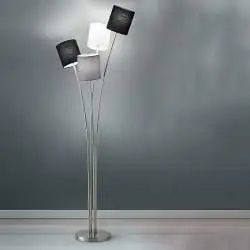 Piantana Contemporanea Joke Metallo Cromo Tessuto 4 Luci E14