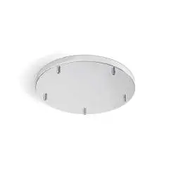 Rosone Multicavo 5 Fori In Metallo Cromo Spazzolato D45Cm