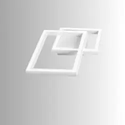Plafoniera Moderna Cross Alluminio Bianco Opaco Led 20W Dimmerabile Ip20