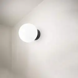 Applique Contemporanea Maga Metallo Nero Vetro 1 Luce G9