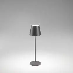 Lampada Tavolo Esterno Moderna Diva Alluminio Grigio Led 1,5W 3000K