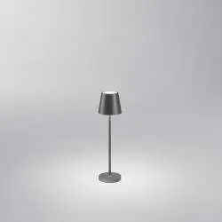 Lampada Tavolo Esterno Moderna Mini Diva Alluminio Grigio Led 1,5W 3000K