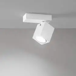 Spot Cubico Moderno Oddy Alluminio Bianco 1 Luce Gu10