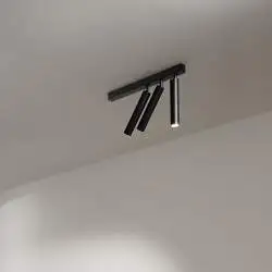 Spot Moderno Bambù Metallo Nero 3 Luci Led 10W 3000K