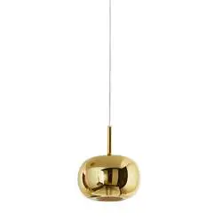 Vetro Borosilicato Contemporaneo Rain Oro Specchiato D22,5 Senza Rosone