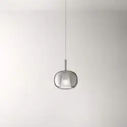 Vetro Borosilicato Contemporaneo Rain Fumè Specchiato D22,5 Senza Rosone