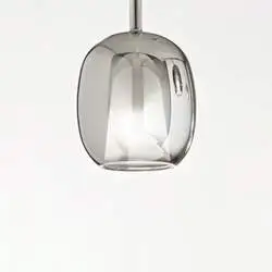 Vetro Borosilicato Contemporaneo Rain Fumè Specchiato D17,5 Senza Rosone