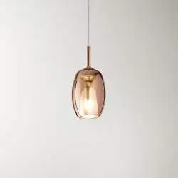 Vetro Borosilicato Contemporaneo Rain Rame Specchiato D17 Senza Rosone