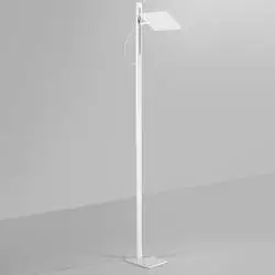 Piantana Moderna Radiante Metallo Bianco Opaco Acrilico Led 24W Cct Dimmerabile