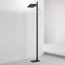 Piantana Moderna Radiante Metallo Nero Opaco Acrilico Led 24W Cct Dimmerabile