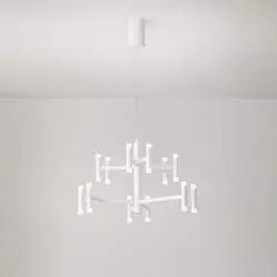 Lampadario Contemporaneo Candles Metallo Bianco Opaco Acrilico Led 68W 3000K