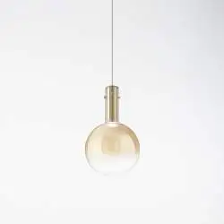 Vetro Ambra Trasparente Serie Ampolla D20Cm Con Cavo 200Cm