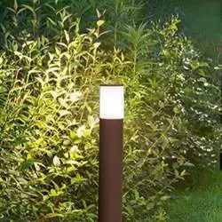 Paletto Esterno Contemporaneo Sigaro Alluminio Corten 1 Luce E27 Ip54 H40