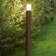 Paletto Esterno Contemporaneo Sigaro Alluminio Corten 1 Luce E27 Ip54 H90