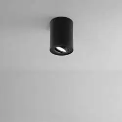 Plafoniera Moderna Centric Metallo Nero Opaco 1 Luce Gu10 Ip20