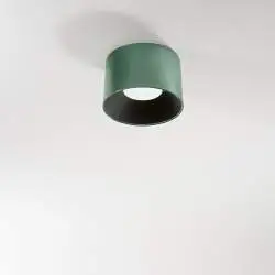 Plafoniera Moderna Hole Metallo Verde Lucido Led 24W Dimmerabile Ip20