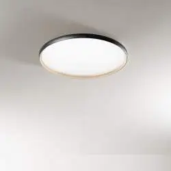 Plafoniera Moderna Halo Metallo Nero Oro Led 45W Dimmerabile Ip20