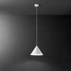 Sospensione Minimal Iconic Metallo Bianco Opaco 1 Luce E27 Ip20 D30