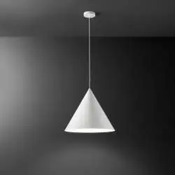 Sospensione Minimal Iconic Metallo Bianco Opaco 1 Luce E27 Ip20 D50