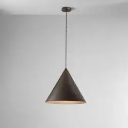 Sospensione Minimal Iconic Metallo Grigio Marrone 1 Luce E27 Ip20 D50