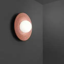 Applique Contemporanea Huevo Metallo Cemento Terracotta 1 Luce E27 Ip20