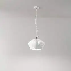 Sospensione Nordica Minea Metallo Gesso Bianco 1 Luce E27 Ip20 D35