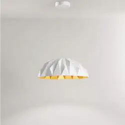 Sospensione Moderna Prisma Acrilico Bianco Oro Led 20W 3000K Ip20