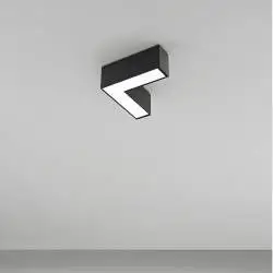 Plafoniera Moderna Grid Giunto L Alluminio Nero Led 10W Dimmerabile Ip20