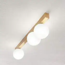 Plafoniera Minimal Snooky Metallo Oro 3 Luci G9 Ip20