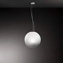 Sospensione Moderna Moon Metallo Vetro Bianco 1 Luce E27 Ip20 D40