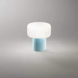 Lumetto Moderno Otty Ceramica Azzurro Vetro 1 Luce G9 Ip20