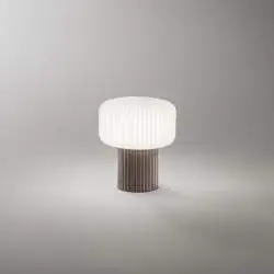 Lumetto Moderno Otty Ceramica Marrone Scuro Vetro 1 Luce G9 Ip20