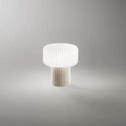 Lumetto Moderno Otty Ceramica Grigio Chiaro Vetro 1 Luce G9 Ip20