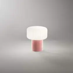 Lumetto Moderno Otty Ceramica Rosa Vetro 1 Luce G9 Ip20