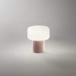 Lumetto Moderno Otty Ceramica Tortora Vetro 1 Luce G9 Ip20