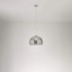 Sospensione Contemporanea Planet Vetro Fumè 1 Luce E27 Ip20 D35