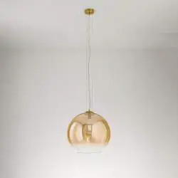 Sospensione Contemporanea Planet Vetro Ambra 1 Luce E27 Ip20 D45