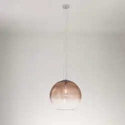 Sospensione Contemporanea Planet Vetro Marrone 1 Luce E27 Ip20 D45