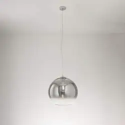 Sospensione Contemporanea Planet Vetro Fumè 1 Luce E27 Ip20 D45